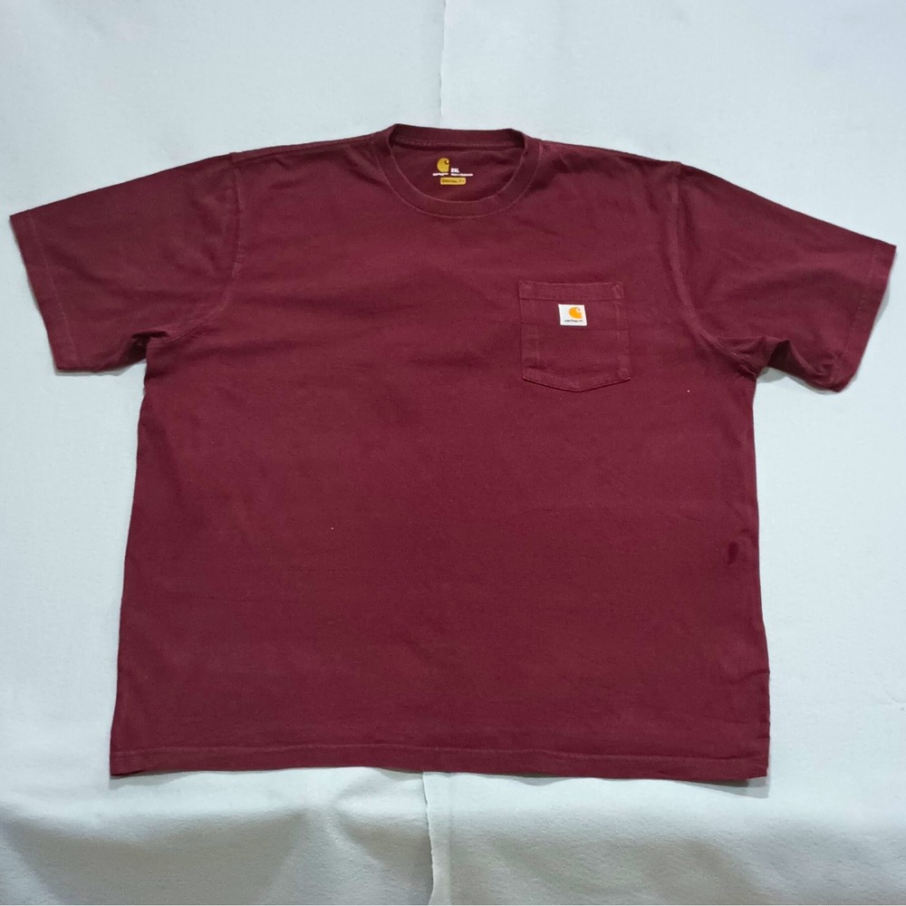 Carhartt Men's Original Fit Cotton Jersey Pocket Tee Burgundy 2XL